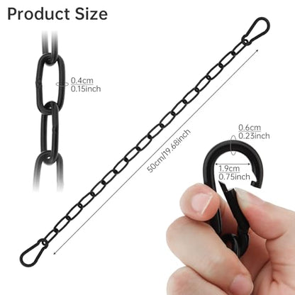 Gate Chain Lock for Outdoor Fence,304 Stainless Steel Gate Chain 20" x 5/32" with Both-Ended M5 Carabiners,Chain Link Latch Lock for Wooden Fence Pet Cages (20" x 5/32", Piece, 1) - size: 20" x 5/32"