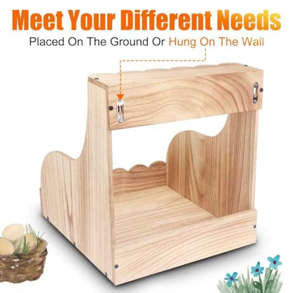 Wood Chicken Laying Eggs Boxes,Single Compartment Hens Nesting Box(13.75" L x 13" W x 14.5" H),Big Duty Laying Nest Box for Duck Birds Poultry, Easy Assembly