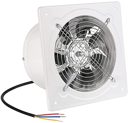 6 inch Exhaust Fan Wall Mounted Garage Ventilation Fan,290CFM Metal Attic Exhaust Fan Basement Extractor Fans with Backdraft Damper for Home Office Commercial Use(42W 110V 、White) - style: 6 inch
