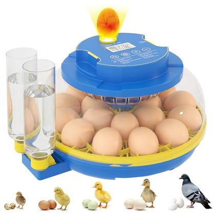 Chicken Egg Incubators for Hatching Eggs, 18 Egg Incubator with Automatic Egg Turning, Digital Control, 2 Egg Trays, Candler & Automatic Water Refill for Chicken Quail Duck Turkey Goose Bird - size: 18 Eggs