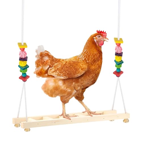 Jorewood Chicken Coop Swings, Outdoor Poultry Exercise Perch for Hens, Roosters - color: Colorful