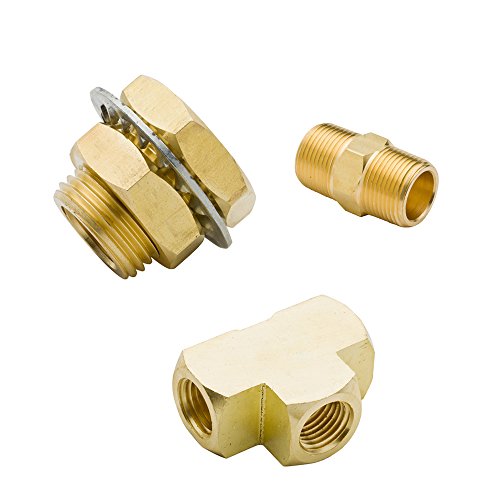 Brass 1/4" NPT Female Barstock Tee & 1/4" NPT Male Hex Nipple & 1/4" NPT Female Bulkhead Coupling Assortment Kits - style: Tee/Nipple/Bulkhead Coupling