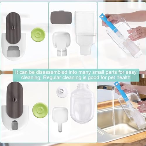 Lemtrflo Hanging Automatic Food Water Dispenser,Gravity Rabbit Feeder, Water Dispenser Food Bowl for Bunny Chinchilla Guinea Pig Hedgehog Ferret (White Brown) - color: White Brown
