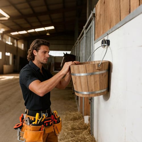 Bucket Hooks,Grain Feed Hanger with Pin - Quick Release Bucket Hooks,for Stall Stable Barn Fence Kennel Tractor Horse Livestock