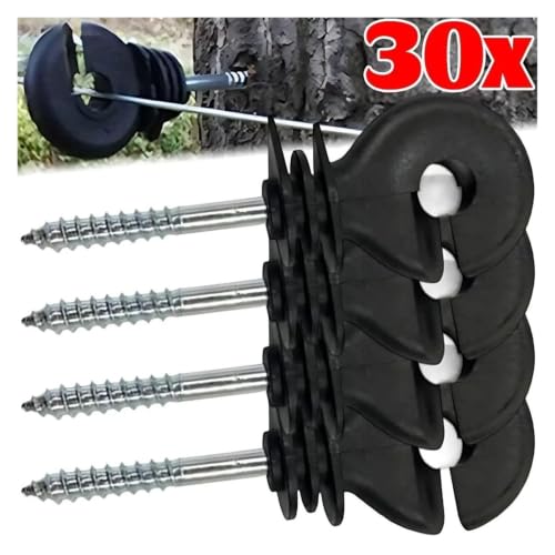 Electric Fencing Ring Insulators Electric Fence Insulator Screw in Ring Post Wire Holder Farm Cattle Sheep Horse Dog Barrier Kit(10pcs) - color: 10pcs