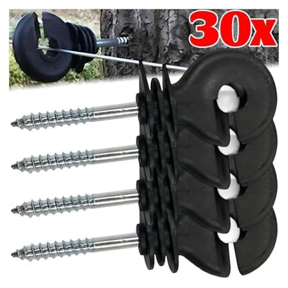 Electric Fencing Ring Insulators Electric Fence Insulator Screw in Ring Post Wire Holder Farm Cattle Sheep Horse Dog Barrier Kit(20pcs) - color: 20pcs