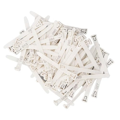Keenso Chicken Leg Bands 1-100 Numbered Labels for Easy Breed Classification and Noise Reduction Pack of 100 (White) - color: White