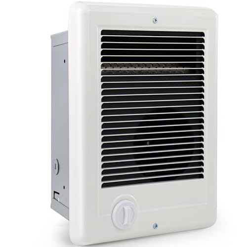 Electric Wall Heater Complete Unit with Thermostat,Replace Model CSC151TW,Part 67509,5120 BTU,1500 Watt,120V In Wall Heater Electric Hard-Wired Heater,Recess Efficient Centrifugal fan Fit Small Rooms