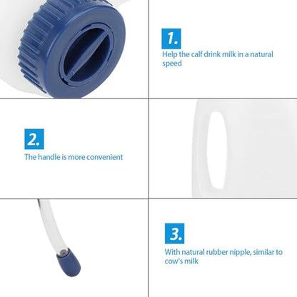4L Calf Milk Bottle Holder with Ergonomic Handle and Dull Long Mouth Calf Milk for Feeding Cow Feeding - color: D