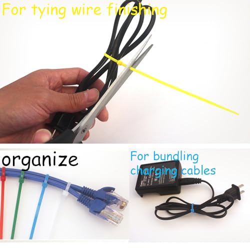 Zip Ties, 100pcs Blue Zip Ties 8 Inch, Plastic Ties Small Zipties Cable Tie Wraps, Multi-Purpose Cable Management Ties, Self-Locking Ziptie for Office and Home(Can bear 30lb) - color: Blue, size: 8" (100 Pack)
