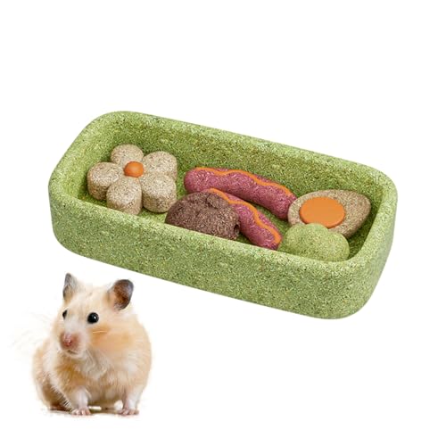 Hamster Chew Toys for Teeth,Hamster Treats,Made with Natural Timothy Grass & Vegetables,Improve dental health,Suitable for Hamster,Guinea Pig,Bunny, Chinchilla Small Animal Toys,(5pcs)Forest Theme - color: Colorful