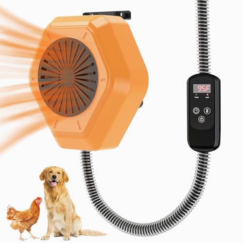800W Dog House Heater, Wall Mount, 10ft Anti Bite Cord, Waterproof Control, Outdoor Pet Heater Warmer for Chicken Coop Kennel Barn Cat Cage Rabbit Livestock (800, Watts)