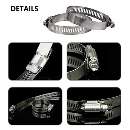 ZIPCCI Hose Clamp, 25 Pack Stainless Steel Worm Gear fuel line hose clamps, 16-25mm (5/8-1 inch) - size: 16-25mm