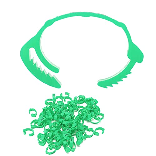 100Pcs Colorful Plastic Chicken Leg Buckle Rings, Retractable Poultry Identification Bands for Chicken Duck Bird, Safe and Material for Poultry Feeding Supplies (Green (100 Pieces per Pack)) - color: Green (100 pieces per pack)