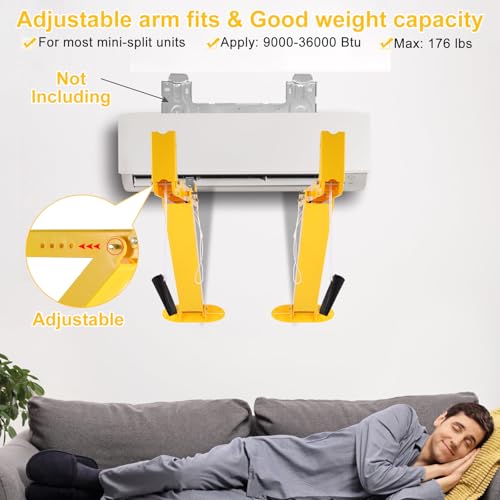 Wells Mini Split Wall Mounting Bracket, Heavy-Duty Support Bracket for Ductless Air Conditioner, Secure & Stable Indoor AC Mount, Easy One-Person Installation, Compatible with Most Mini Split Systems