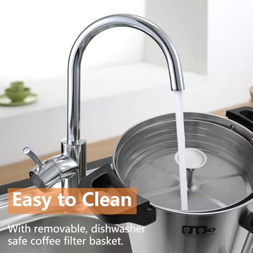 95 Cup 16L/4.23Gallon Commercial Coffee Urn, Festa Essential 1500W Large Percolate Coffee Maker, Hot Beverage dispenser With Double Dripless Faucet,Quick-Brewing Hot Water Urn for Catering,Home,Events - size: 16L-95Cups