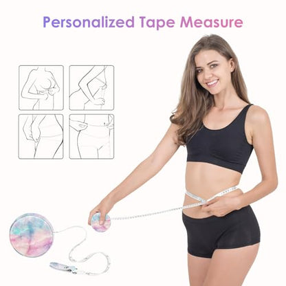 Sewing Tape Measure，Colour Printed Small Retractable Soft Measuring Tape for Tailor Cloth Fabric Body Measurements. - color: Coloured Marble
