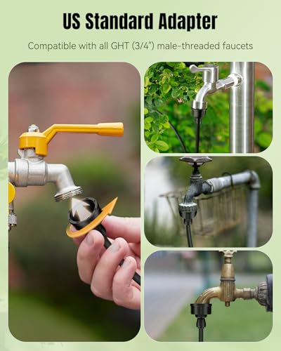 Pawfly 10 Pcs 3/4" to 1/4" Drip Irrigation Faucet Adapters, Quick Connect 3/4" FHT Faucet to 1/4" Tubing Connectors, Push-to-Fit Garden Hose Adapters, Anti-Leak Drip Irrigation Hose Connectors - size: 10pcs 3/4" to 1/4" Adapters