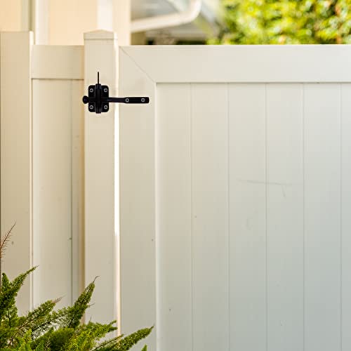 Design House 189407-MB Self-Locking Heavy Duty Gate Latch 2-Pack Matte Black - color: Matte Black, size: 2-Pack Gate Latch or Lock