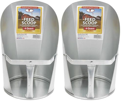 Little Giant 4-Quart Galvanized Feed Scoop (Pack of 2) - size: 4 quart (Pack of 2)