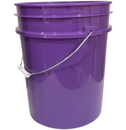 House Naturals 5 Gallon Purple Food Grade Plastic Bucket with Screw on Airtight lid, BPA Free, Made in USA (Pack of 3) (Purple Buckets with Black lids) - color: Purple Buckets With Black Lids