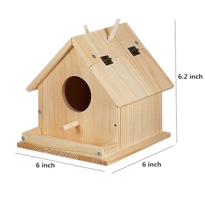 Parakeet Nest Warm Box, Bird Breeding Box, Parrot Wood House Nesting Box, Parrotlets Budgie Mating Box, Aviary Cage Box for Lovebirds, Cockatiel, with Birds Stand Perch (6 Inch) - size: 6 Inch
