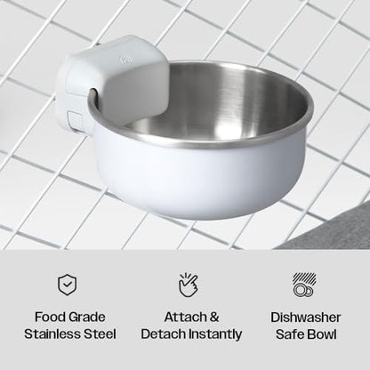 DIGGS Crate Bowl for Dogs - Clip on Pet Bowl for Water & Food - Puppy Training Necessities - Spill-Resistant, Universal Dog Crate Accessories (38oz.)
