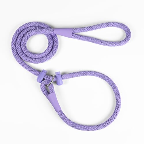 Lynxking Dog Leash Slip Lead Reflective Breathable Rope Comfortable Strong No Pull Slip On Pet Training Lead for Dogs (Light Purple, Small 3/8 inch x 6ft) - color: Light Purple, size: Small 3/8 inch x 6ft