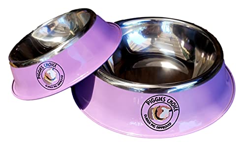 Non-Tip Metal Guinea Pig Pellet Dish Bowl Goes with The Space House Guinea Pig Hidey Many Colors (XL Bowl, Lilac) - color: Lilac