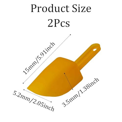 2Pcs Plastic Ice Scoop, Kitchen Scooper for Ice Maker, Ice Bucket, Bar, Freezer, Pet Food, Candy, Coffee Beans, Utility Food Scoop for Home, Party, Wedding, Restaurant (Yellow) - color: Yellow