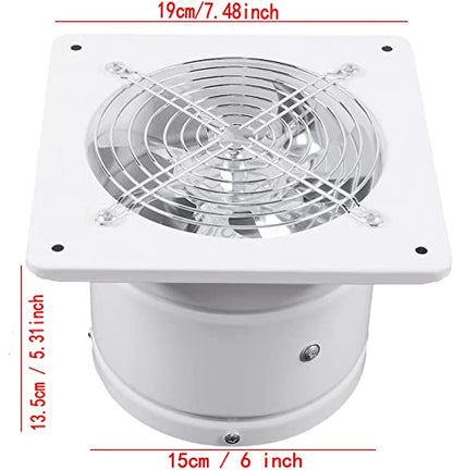 Nalle 6 inch Exhaust Fan 40W 294 CFM Through Wall Extractor Exhaust Ventilation Fan 110V Exhaust Smoke Fan Ventilation for Kitchen, Bathroom,laundry room,Toilets, Garage, Shopping Mall and Office - size: 6 Inch / 294 CFM / White