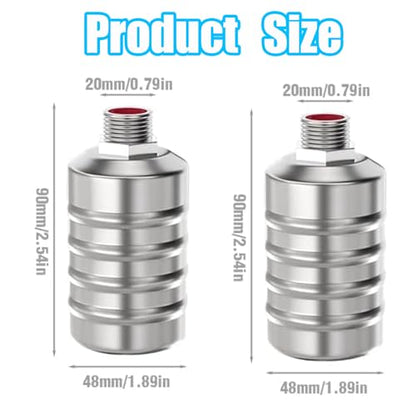 2PCS Float Valve 1/2" Water Level Control Float Valve 304 Stainless Steel Fully Automatic Water Shut off Valve Automatic Water Level Controller for Water Tank Pool Livestock Troughs Upper Water Intake