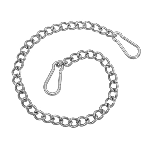 PATIKIL Gate Chain Lock, (19.7Inch, Silver) (1Pcs)304 Stainless Steel Hanging Chain Lock for Stall Barn/Cabinet/Fence/Hammock/Pet Cages - size: 19.7Inch