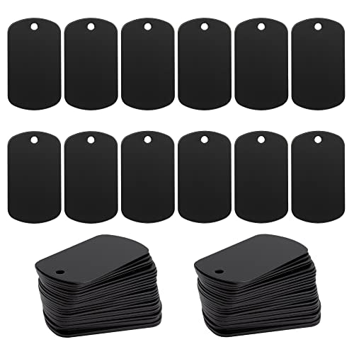StayMax 100 Pack Anodized Aluminum Engraving Blank Tags Stamping Blanks (Black) - color: Black