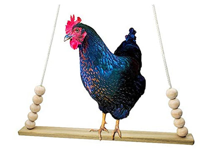 Bird Swing Wooden Hanging Chicken Swing Stand Suspension Bridge Budgie Climb Chew Toys Roosting Bar Coop Brooder Entertainment Toys Birdcage Accessories