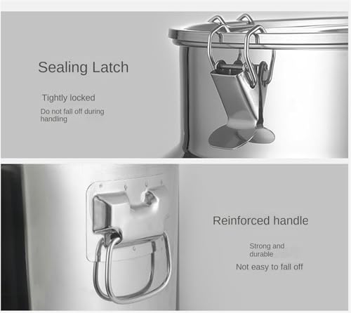 Milk Barrel, Milk Transport Can Stainless Steel Milk Can Airtight Storage Jug Wine Pail Bucket Oil Barrel Tea Canister Wine Liquid Container,Silver 28L - size: 28l