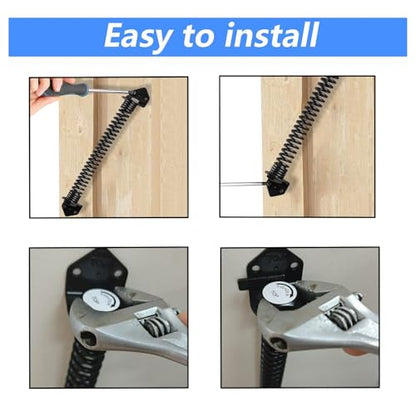 HOME MASTER HARDWARE 11" Gate Spring Self Closing Outdoor, Heavy Duty Gate Springs Black,Automatic Gate Closer for Wooden and Vinyl Fence, Adjustable Tension Door Springs to Close Door(Steel,2 Pack) - size: 11 Inch