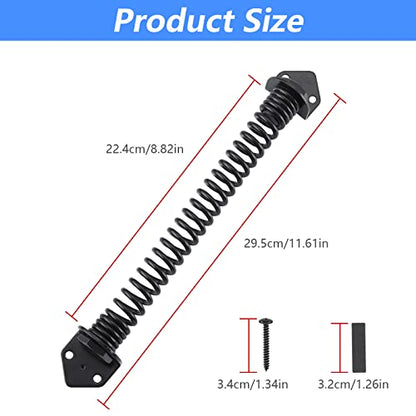 HOME MASTER HARDWARE 11" Gate Spring Self Closing Outdoor, Heavy Duty Gate Springs Black,Automatic Gate Closer for Wooden and Vinyl Fence, Adjustable Tension Door Springs to Close Door(Steel,2 Pack) - size: 11 Inch