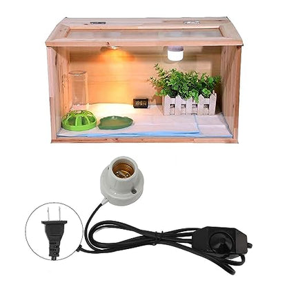 Reptile Ceramic Heat Lamp Holder, Light Fixture Holder E27 Socket High Temperature Proof, Easy Installation, Universal Usage for Tortoise (US Plug 120V)