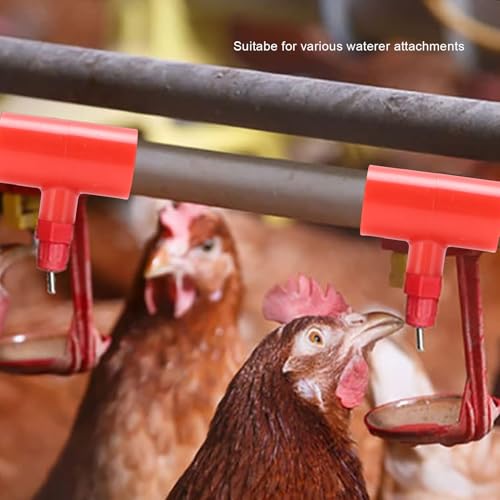 Zunate 20PCS Chicken Waterer PVC Tee Fittings for Automatic Poultry Drinker Nipples, Thickened Connectors for Ducks Quails Rabbits Supply Systems Water Line