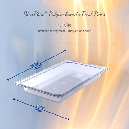 Carlisle FoodService Products 10202B03 StorPlus Full Size Food Pan, Polycarbonate, 6" Deep, Black - color: Black, size: 6", style: Pan