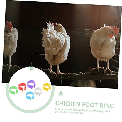 MERRYHAPY Bird Leg Band 120pcs Chick Foot Ring Poultry Marking Ring for Chicken Duck Goose Serial Number for Easy Identification Random Color