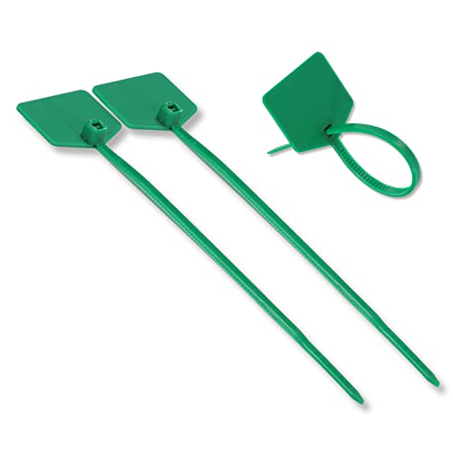 Waterproof Shipping Tags - Self Locking Nylon Writable Marker Ties for Luggage Identification, Plastic Straps Label Mark, Seal Zip Tie for Labeling - 100pcs (Green) - color: Green
