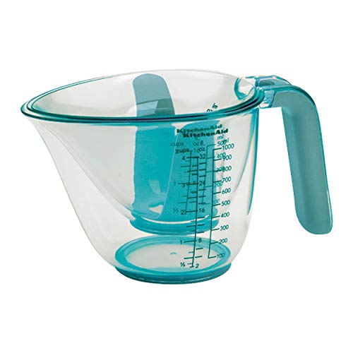 KitchenAid KO298OSAQA Gourmet Measuring Jugs, Set of 3, Aqua Sky - color: Aqua Sky, size: set of 3, style: Straight
