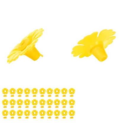 Hyuduo 30-Piece Hummingbird Feeder Replacement FlowersYellow Nectar Feeding Ports for Outdoor Hummingbird Feeders, Compatible with Glass Plastic Hummingbird Feeders - color: Yellow