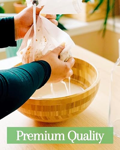 purifyou Premium Reusable Nut Milk Bags - Set of 3 (80, 160, 200 microns), Cold Brew Bags and Cheese Cloths, For Straining Tea and Fruit Juice, Reusable Shopping Bag and Produce Storage