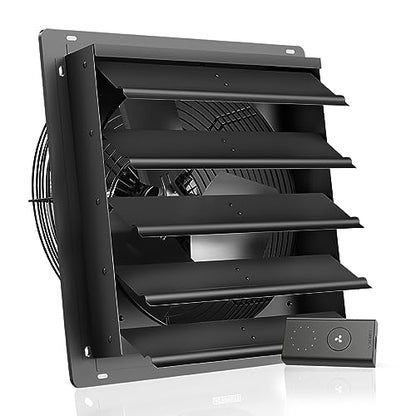 AC Infinity Airlift S20, Shutter Exhaust Fan 20" with 10-Speed Controller, EC Motor - Wall Mount Ventilation and Cooling for Sheds, Attics, Workshops, and Greenhouses