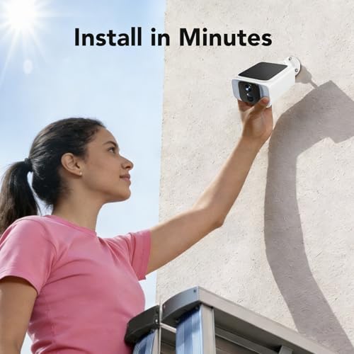 GNCC Solar Security Camera Wireless Outdoor, 2.4GHz & 5GHz WiFi, 4MP Color Night Vision, AI Human Detection, Two-Way Audio, IP65 Waterproof, SD/Cloud Storage for Driveway, Yard & Home Security