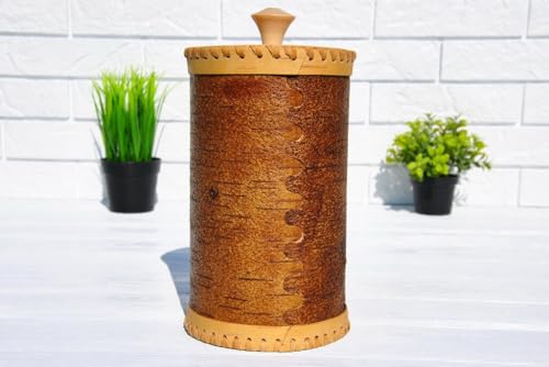 STP GOODS Birch Bark Container, Storage, Kitchen, Money to the House | 4.9х3.1-inch, Humpbacked Horse - color: Humpbacked Horse