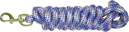 Hamilton Poly Horse Lead Rope with Bolt Snap, 10' Long x 5/8" Thick, Purple Confetti Pattern, Barn Horse Tack for Daily Use - color: Purple Confetti